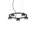 Luminaria colgante MINOR ROUND de 5 llamas GX53 IP20, negro, con recubrimiento de polvo