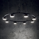 Ideal Lux Luminaria colgante MINOR ROUND de 8 llamas GX53 IP20, negro, con recubrimiento de polvo