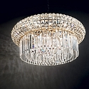 Ideal Lux Luminaria colgante NABUCCO de 18 llamas E14 IP20, dorado, transparente, aleado
