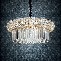 Ideal Lux Luminaria colgante NABUCCO de 18 llamas E14 IP20, dorado, transparente, aleado