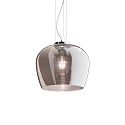 Luminaria colgante BLOSSOM E27 IP20, cromo, color humo, transparente