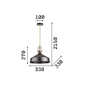 Ideal Lux Luminaria colgante ERIS-2 E27 IP20, dorado mate, negro
