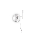 Ideal Lux Luminaria de pared SET UP MAP2 de 2 llamas, con brazo flexible, con conexi�n USB E27 IP20, blanco