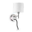 Ideal Lux Luminaria de pared SET UP MAP2 de 2 llamas, con brazo flexible, con conexi�n USB E27 IP20, n�quel