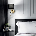 Ideal Lux Luminaria de pared SET UP MAP2 de 2 llamas, con brazo flexible, con conexi�n USB E27 IP20, lat�n
