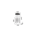 LED pendant luminaire FILO, 12-flame, adjustable height, 23W 3000K