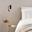 Luminaria de pared IO con interruptor, con brazo flexible IP20