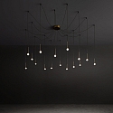 Ideal Lux pendant luminaire LUCCIOLA SP16 LED 16 flames IP20, brass