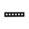 Luminaria empotrable para techos LIKA SLIM D12 FI RECESSED TRIM de 6 llamas, UGR < 19, on/off IP20, negro mate 