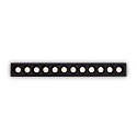 Luminaria empotrable para techos LIKA SLIM D24 FI RECESSED TRIM de 12 llamas, UGR < 19, on/off IP20, negro mate 