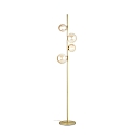 Luminaria de pedestal PERLAGE de 4 llamas G9 IP20, �mbar, lat�n satinado regulable