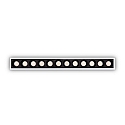 Luminaria empotrable para techos LIKA SLIM D12 FI RECESSED TRIM de 6 llamas, UGR < 19, on/off IP20, blanco mate 