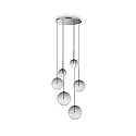 pendant luminaire EQUINOXE 6 flames G4 IP20, smoky colour 