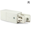 3-phase CLASSIC - side power feed, surface mount, N-conductor left, predective connector right, white
