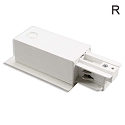 3-phase CLASSIC - side power feed, recessed mount, N-conductor left, predective connector right, white
