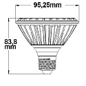 ISOLED LED reflector lamp PAR30, E27, 230V, 15W, 120�, warm white, dimmable