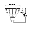 ISOLED Lámpara de reflectores MR16 regulable GU5,3 7,55W 500lm 2700K 36° CRI >98 regulable