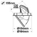 ISOLED LED shop downlight SPHERE, IP42, � 16.4cm, swivelling + rotatable, not dimmable, white, 35W 3000K 3100lm 38�
