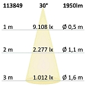 ISOLED recessed luminaire Raster Line IP20, dimmable 30W 1950lm 3000K 30° 30° CRI >90