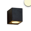 Luminaria de pared abajo, angular GU10 IP54, negro 