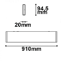 Luminaria lineal Arriba-Abajo IP40, negro  30W 2300lm 3000K CRI 80-89 91cm