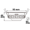 Recessed LED spot, asymmetric COB, IP44, round, Ø 9.5cm, CRI >90, swivelling, dimmable, white, 8W 3000K 450lm 50°