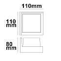 ISOLED Luminaria de pared angular, conmutable IP54, negro mate 