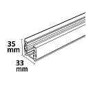 ISOLED Raíl de montaje trifásico SERIE S1 200CM plano, blanco mate