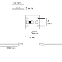 ISOLED LED CRI930 MiniAMP Flex strip, 12V, 6W, 3000K, both sided 30cm cable with male plug, 500cm