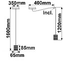 ISOLED pendant luminaire E27 SURFACE 3 flames, round, with hook, with canopy E27 IP20, black matt dimmable