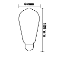 ISOLED Bombillas Edison en forma de pera VINTAGE LINE EDISONBULB ST64 conmutable ST64 E27 3,8W 200lm 2200K 360� CRI >90 