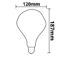 ISOLED Bombilla filamento Globe VINTAGE LINE ROUNDBULB A125 UNREGULAR conmutable G125 E27 4W 120lm 2200K 360� CRI 85 