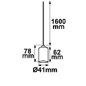 ISOLED socket E27 / 160CM OPEN CABLE, black
