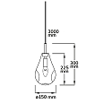 pendant luminaire INFINITY BLACK GLASS with open cable, 2-pole E14 IP20, black dimmable