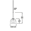 ISOLED pendant luminaire INFINITY CLEAR/BLACK GLASS with open cable, 2-pole E14 IP20, black dimmable