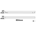 ISOLED track spot LINEAR LINE+ 60CM - TRACK48 (DALI) rigid, DALI controllable, magnetic mounting IP20, black dimmable