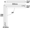 track spot CORNER 90� VERTICAL - TRACK48 (DALI) rigid, DALI controllable, prismatic, magnetic mounting IP20