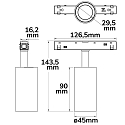 ISOLED track spot SPOT 7W - TRACK48 (DALI) swivelling, DALI controllable, UGR < 19, magnetic mounting IP20, black dimmable