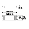 ISOLED Controlador de LED TRAFO 48V IP20 - 0-150W SELV constante de voltaje, conmutable
