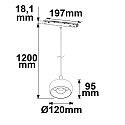 ISOLED track spot TRACK48 CIRCLE down, rigid, switchable, magnetic mounting IP20, black 