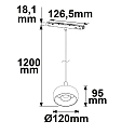 ISOLED track spot TRACK48 CIRCLE (DALI) down, rigid, DALI controllable, magnetic mounting IP20, black dimmable