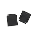 Tapa final TRACK48 FLAT H25 2 piezas, con tapa, negro