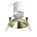 ISOLED recessed spotlight BACK45 round, set back IP20, brass dimmable