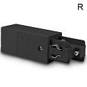 3-phase CLASSIC - side power feed, surface mount, N-conductor left, predective connector right, black