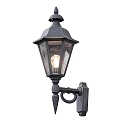 Konstsmide Luminaria de pared para exteriores PALLAS arriba, grande E27 IP23, color humo, negro