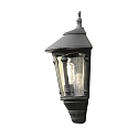 Luminaria de pared para exteriores VIRGO semicircular E27 IP23, color humo, negro