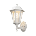Konstsmide Wall luminaire, 1-flame aufw�rts BIG, IP23, E27 max. 60W, E27 max. 60W, white aluminium / clear glass