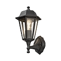 Luminaria de pared para exteriores BIG de 1 llama, grande E27 IP23, negro, transparente