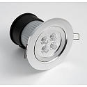 Konstsmide Recessed outdoor HighPower LED ceiling spot, IP44, 1W 3500K 280lm, aluminium
