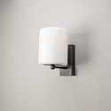 Konstsmide Luminaria de pared para exteriores PORTICI cil�ndrico, con difusor E27 IP44, negro mate regulable